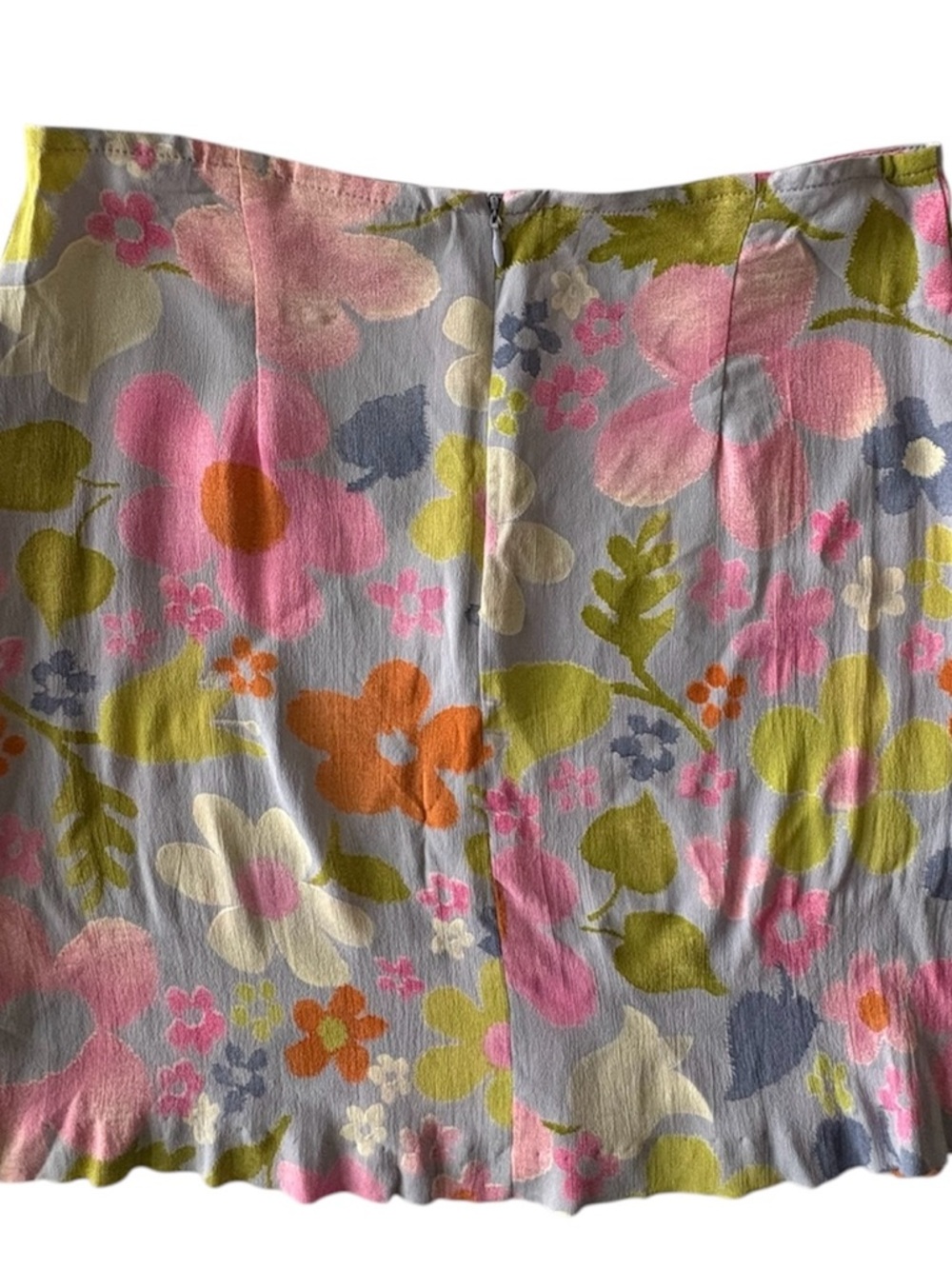 Vintage 90s Express Made in USA Size 9/10 Bloomcore Flower Power Mini Skirt, Mod - Picture 2 of 11